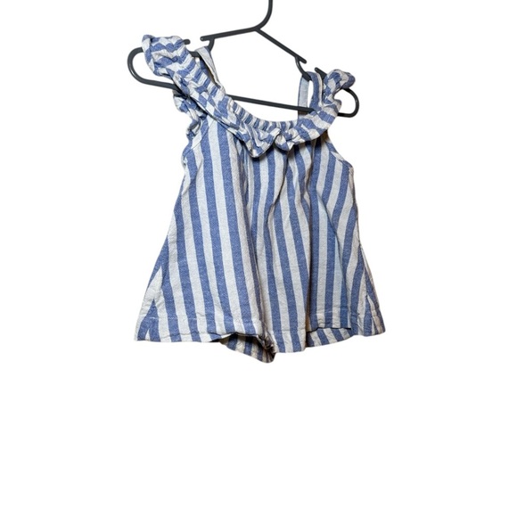 GAP Baby Girl Two Piece Set Blue and White Striped Tank and Short Size 2T - Picture 5 of 9